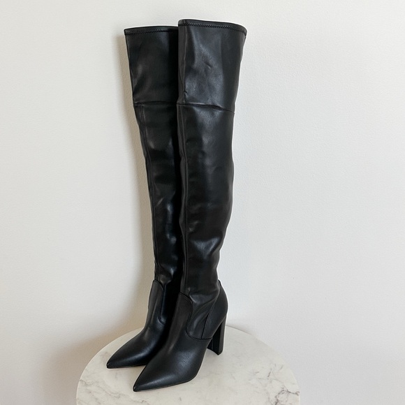 NEW Marc Fisher LTD Garalyn 2 Black Embossed Over-The-Knee Boots Size 7.5 M - Picture 4 of 9